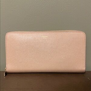 Celine Tan Zip-Around Leather Wallet